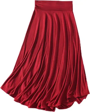 YOLAI Women's Spring Summer Loose Relaxed Soft High Waist Long Ankle Skirt Maxi Skirt Loungewear