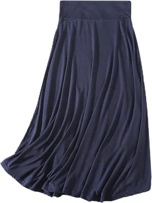 YOLAI Women's Spring Summer Loose Relaxed Soft High Waist Long Ankle Skirt Maxi Skirt Loungewear