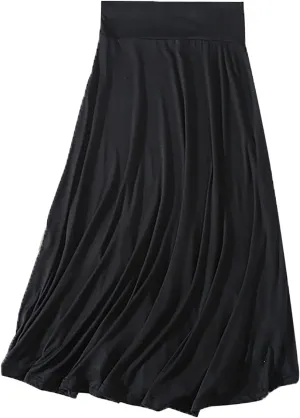 YOLAI Women's Spring Summer Loose Relaxed Soft High Waist Long Ankle Skirt Maxi Skirt Loungewear