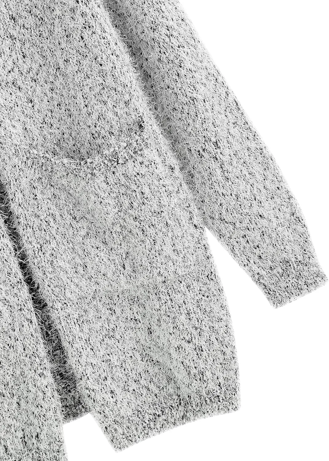 ZAFUL Womens Open Front Fuzzy Cardigan Sweaters Long Sleeve Oversized Loose Knit Sweater with Pockets